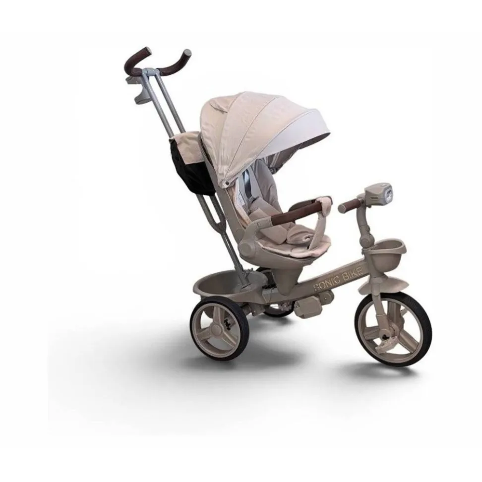 Велосипед с родительской ручкой Soni Try-Bike Light Beige