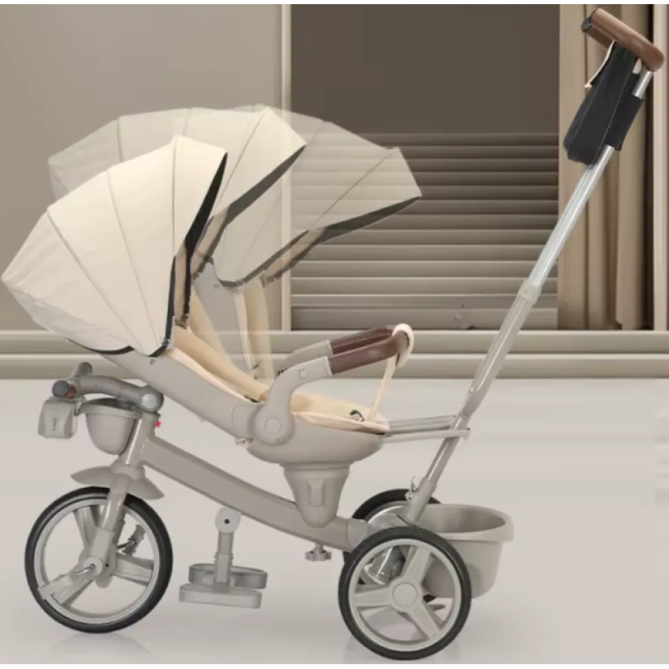 Велосипед с родительской ручкой Soni Try-Bike Light Beige