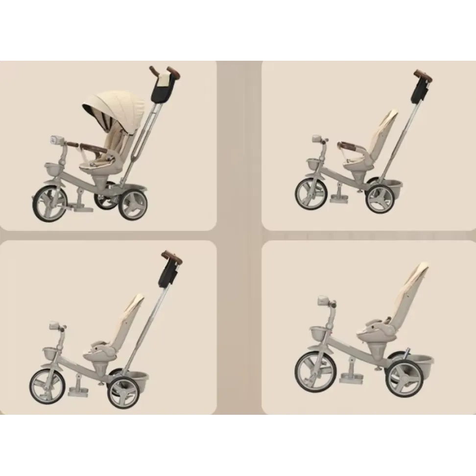 Велосипед с родительской ручкой Soni Try-Bike Light Beige