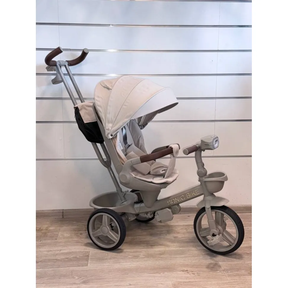 Велосипед с родительской ручкой Soni Try-Bike Light Beige