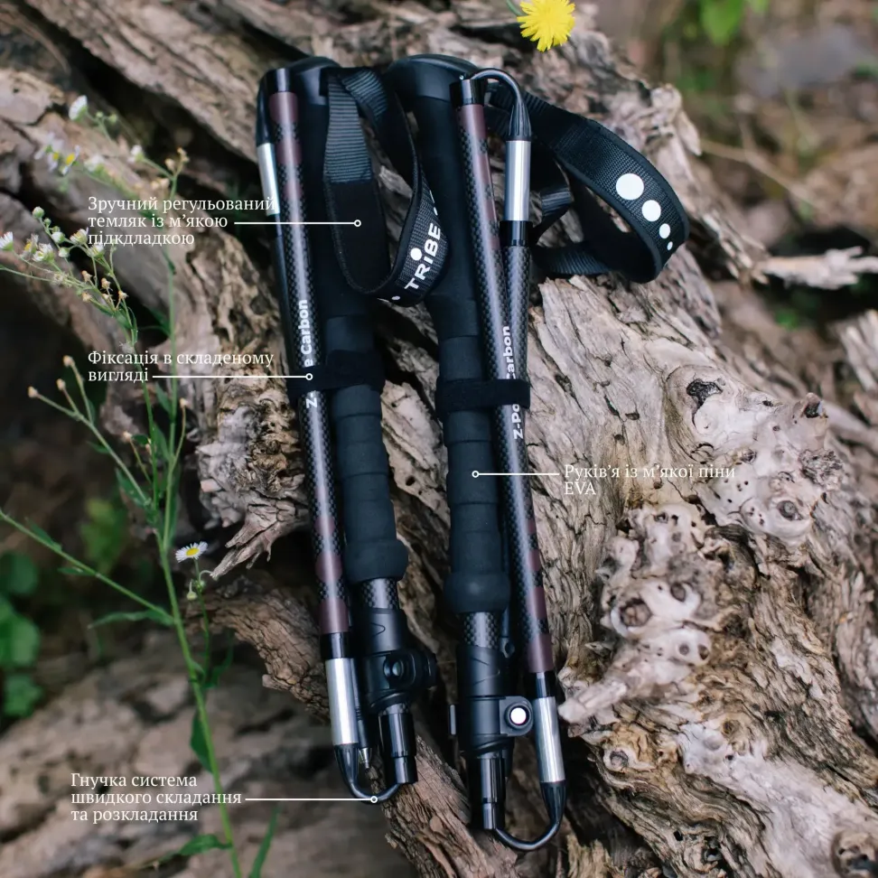 Трекінгові палиці Tribe Z-Pole Carbon T-ME-0025-plum
